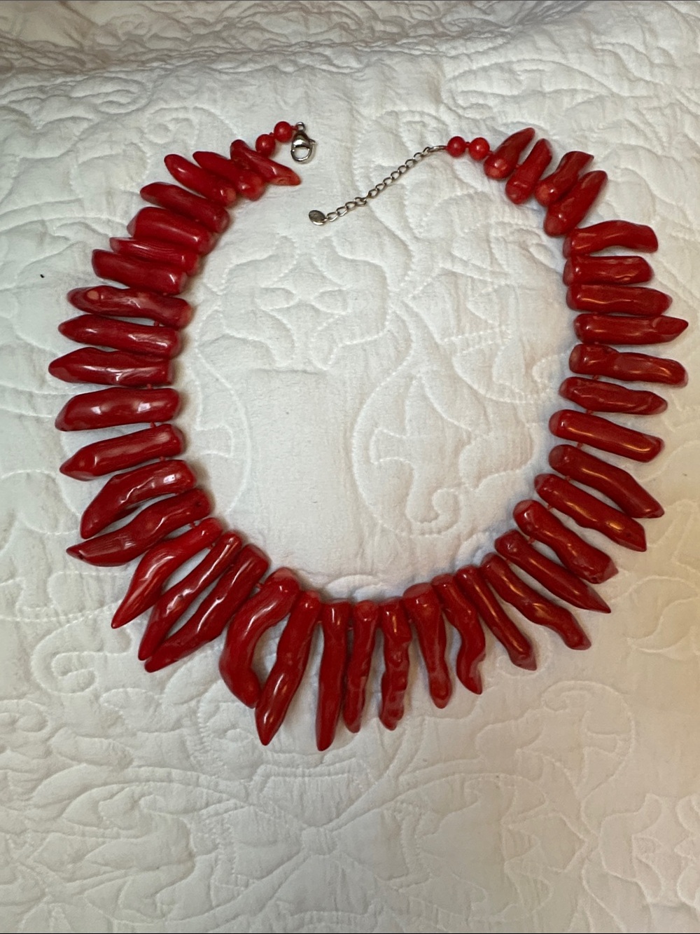 Red Spike Coral Statement Necklace - Women Jewelry